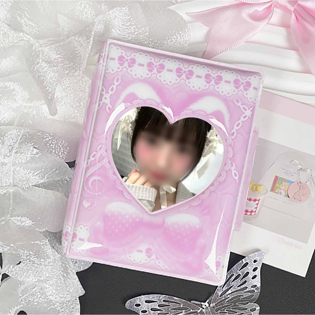 Cute Pink Cat Ear Bowknot Phot - Anime Merchandise Types 评论和价格
